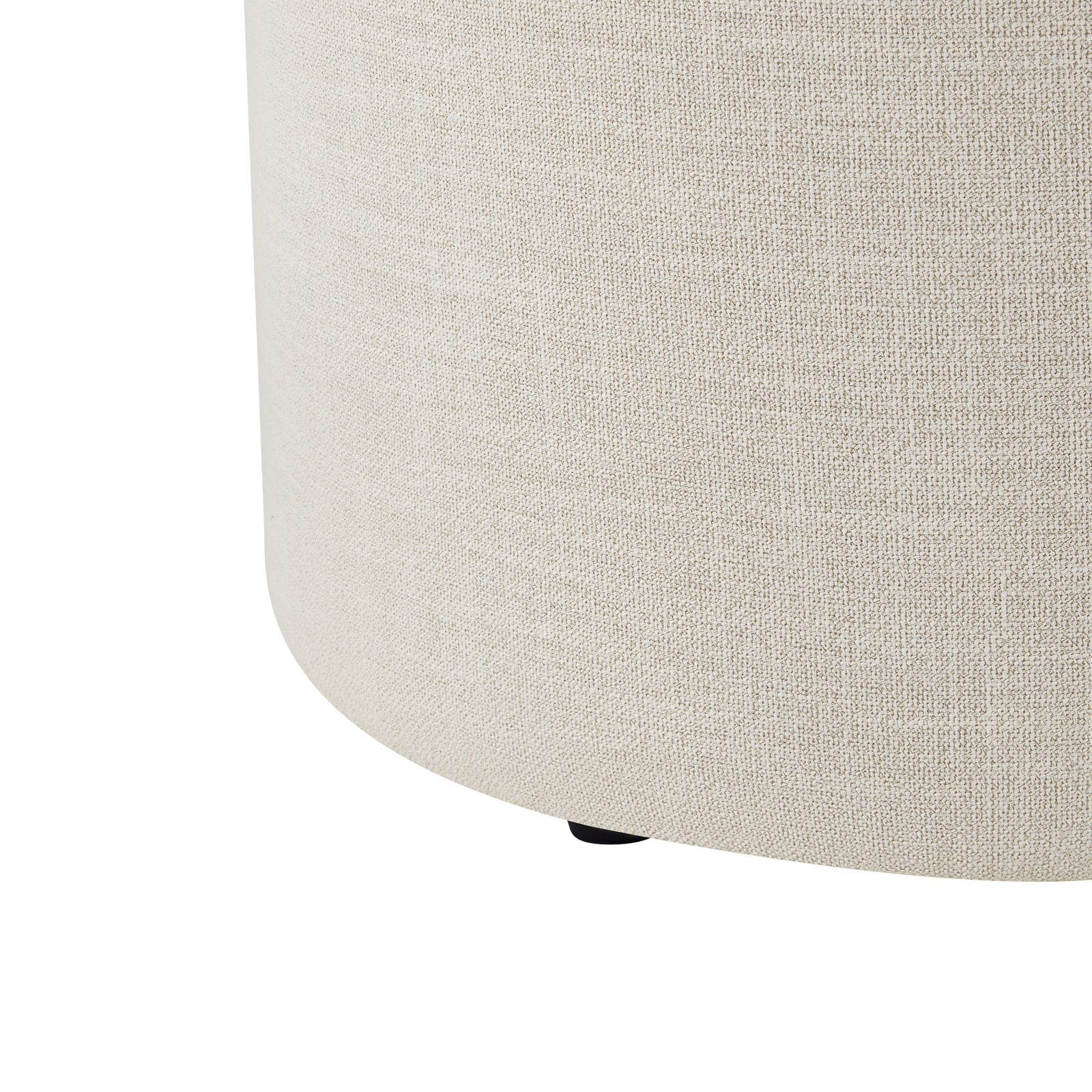 Danva 24" Genuine Leather Ottoman, Effie Linen Performance Linen