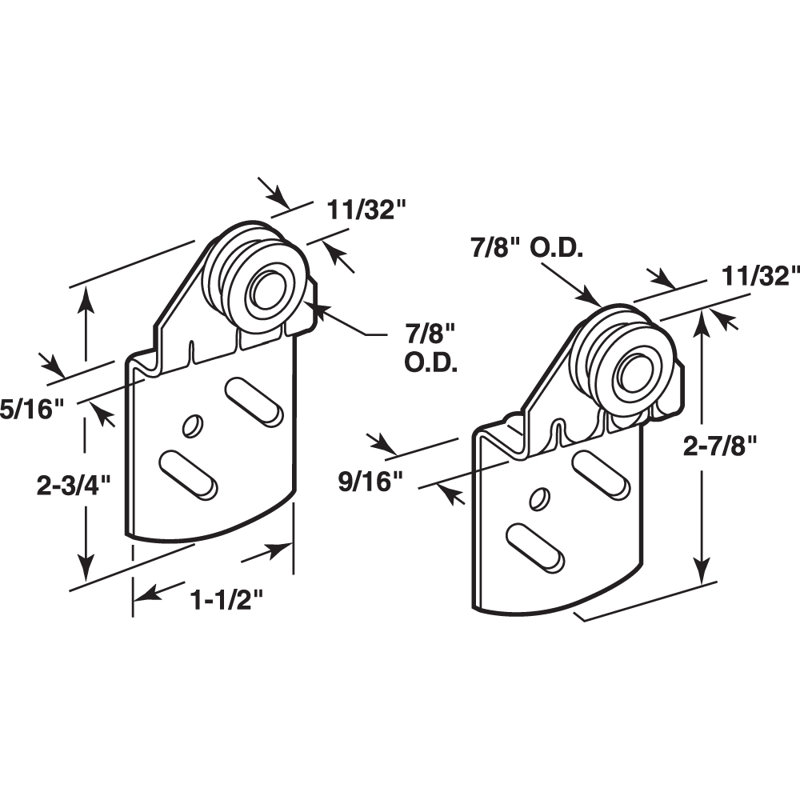 Door-Mount Sliding Closet Door Roller (2 Pack)