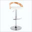 Tabouret de bar réglable avec pivot en métal et similicuir avec repose-pieds arrondi en T - ensemble de 3-702608889