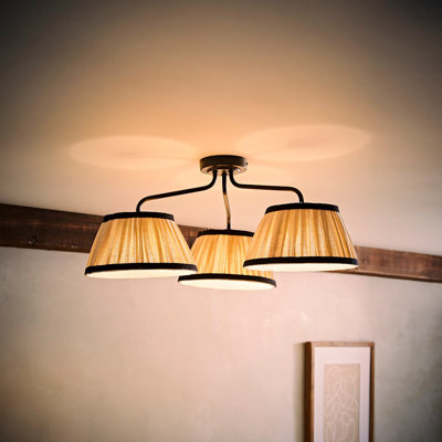 Delaylah Linen Semi Flush Mount
