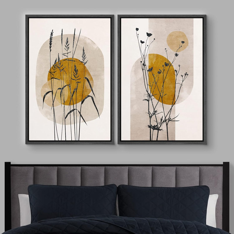 Minimal botanique 2 - pièces, Noir, H 36 po x l 48 po