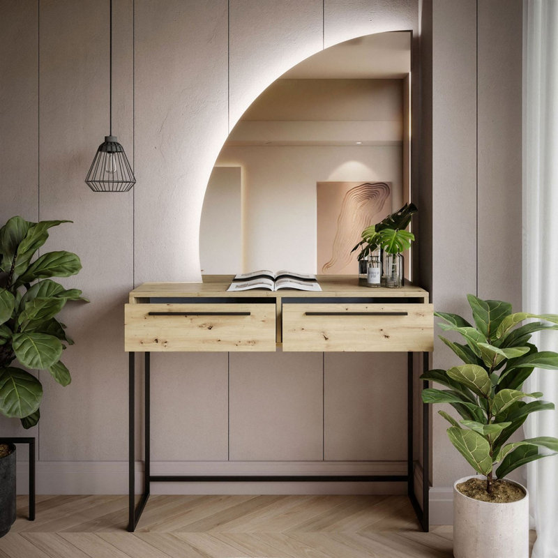 Dressing Table, left-side mirror;  black handles
