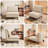 3-In-1 Collapsible Corduroy Sofa Chair Bed, Foldable And Adjustable Sleeper Sofa(Beige)-532409063
