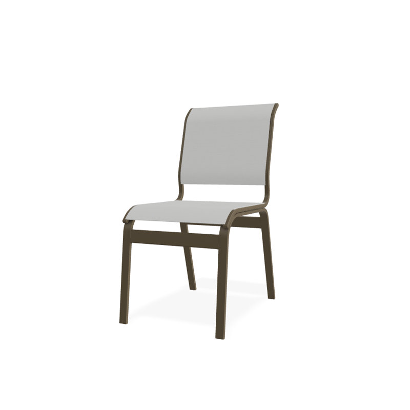 Chaise d'appoint de salle à manger Hiraku, Bois de plage texturé, Blanc 6D Sunbrella®