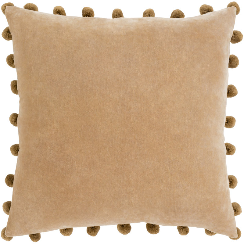 Housse de coussin en coton Hysell, Chameau, H 18 po x l 18 po