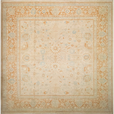 Revathi One-of-a-Kind 14'7" X 14'8" New Age Wool Area Rug in Beige