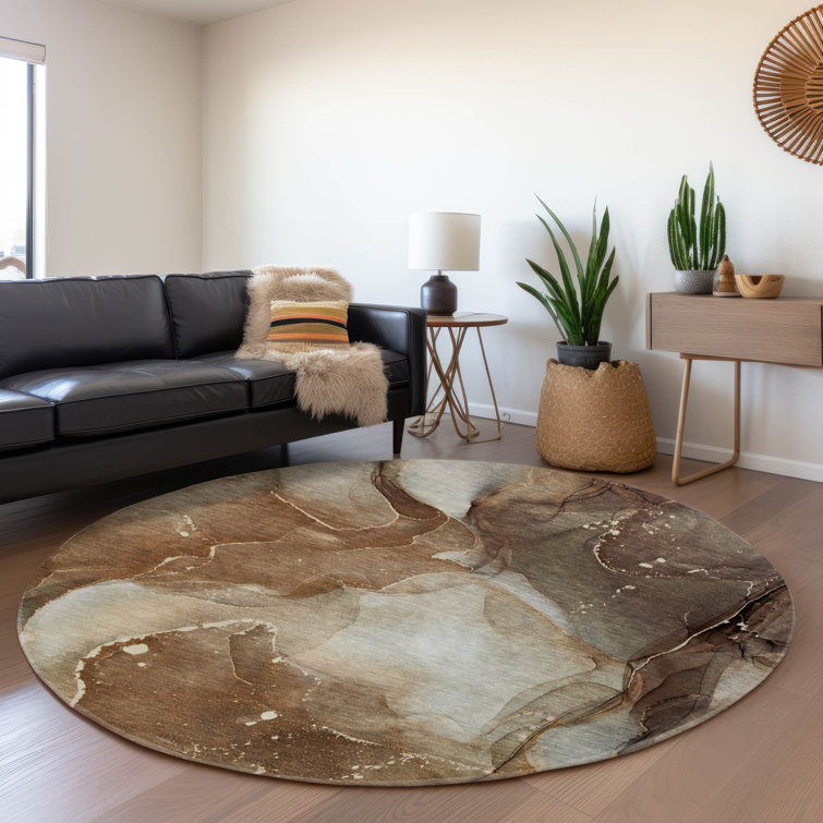 Premium Machine Washable Cerrito AMF522 Brown Rug