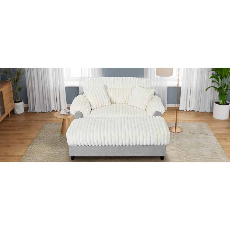 Canapé moderne avec méridienne 65,25 po Cloud, Beige