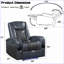 Fauteuil inclinable électrique inclinable avec haut-parleurs Bluetooth, lumière DEL, porte-gobelet rafraîchissant | Noir + bleu | Similicuir-1130713685