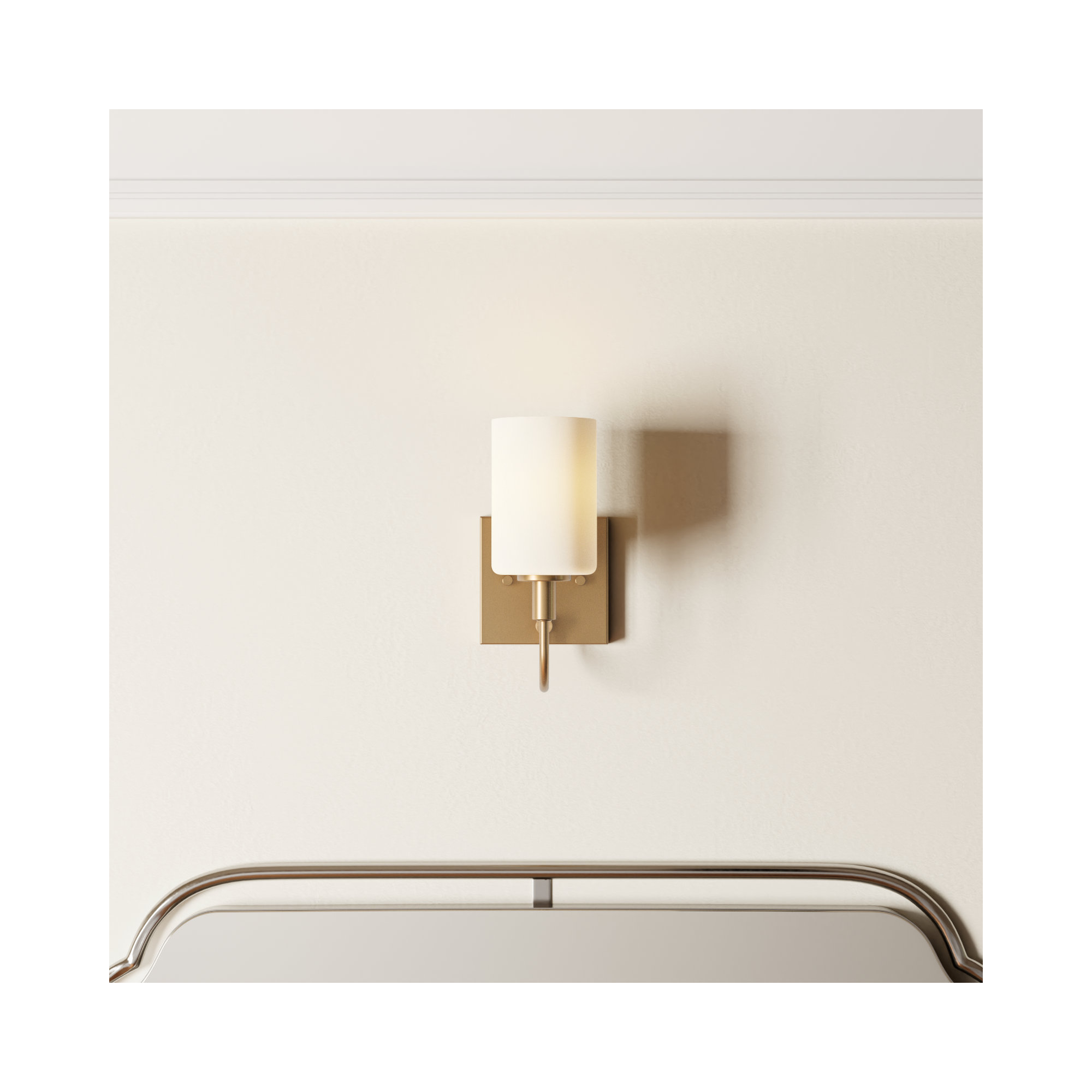 Rowley Dimmable Bath Sconce, Satin Brass