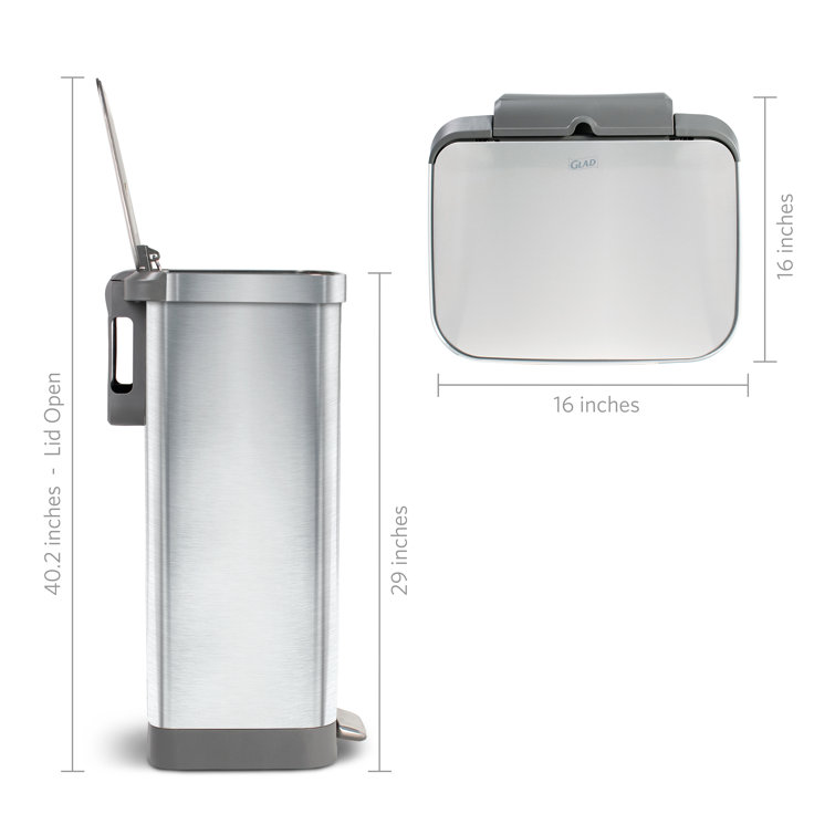 Glad Pro Stainless Steel Step Trash Can