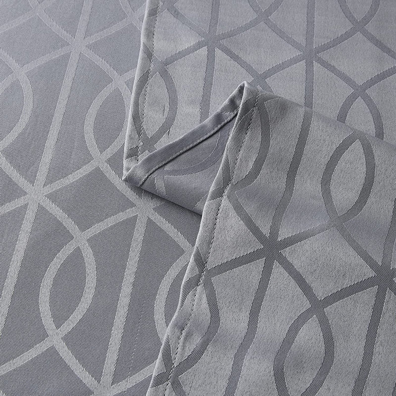 Gray Jacquard Polyester Rectangular Tablecloth, 60" x 120"