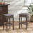 Outdoor PE Rattan Backless Barstools, Set of 2