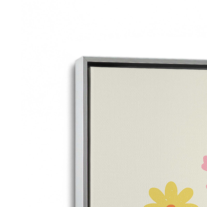 Petal Power Party, ensemble de 2 impressions, 36 po x 36 po, Toile avec cadre, Chrome poli