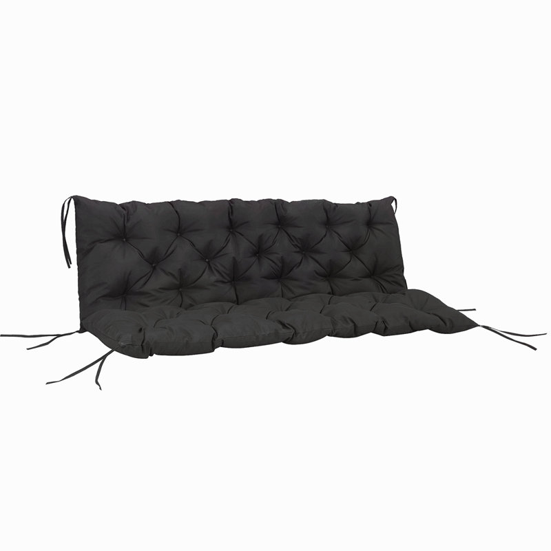 Outsunny Tufted Bench Cushions For Outdoor Furniture, 3-Seater Replacement For Swing Chair, Patio Sofa/Couch, Overstuffed, Includes Backrest