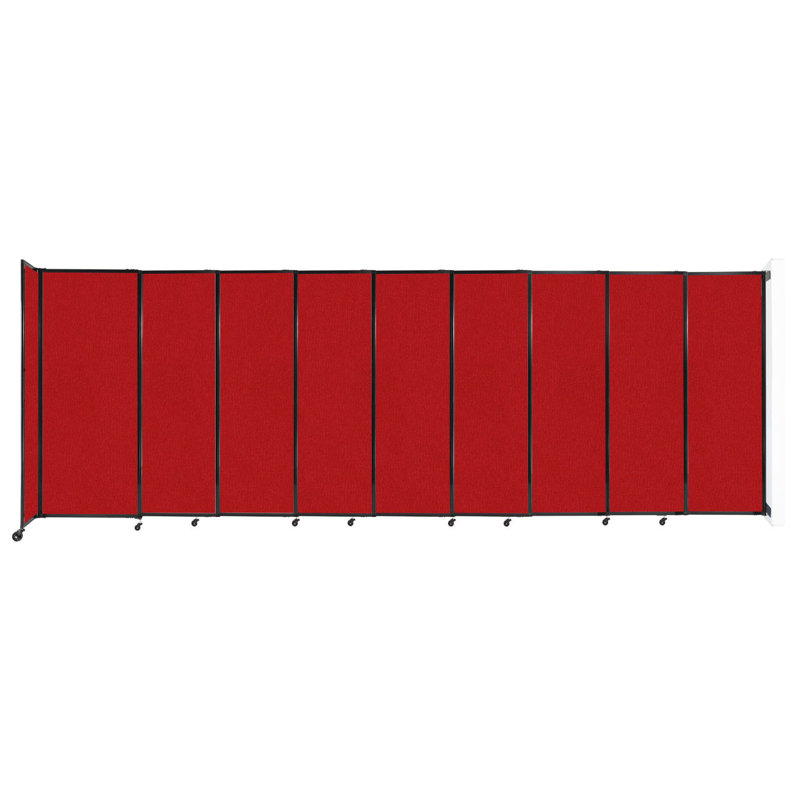 Cloison coulissante 5 pi, Rouge, 82" H x 237" W x 1" D