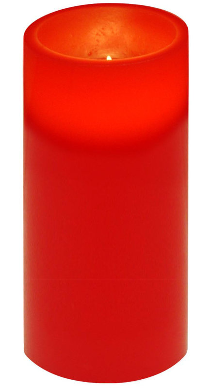 Bougie DEL sans flamme, Rouge, H 6 po x l 3 po x P 3 po