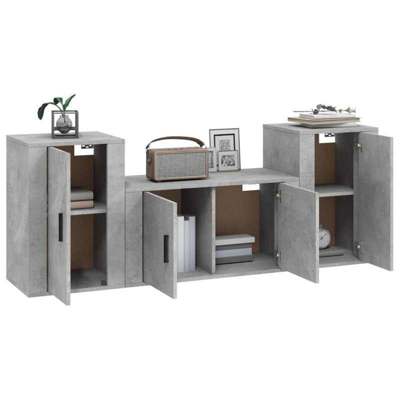Avalene TV Stand, 15.8"H x 31.5"L x 13.6"W, Concrete Grey