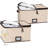 Wine Glass Storage With Dividers - (Pack Of 2 Sizes) Each Holds 12 Standard Size Glasses Up To 10" H - Stemware Storage Case, Beige