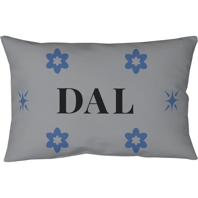 Coussin 14 pi x 10 po Dallas, Gris/Bleu/Noir