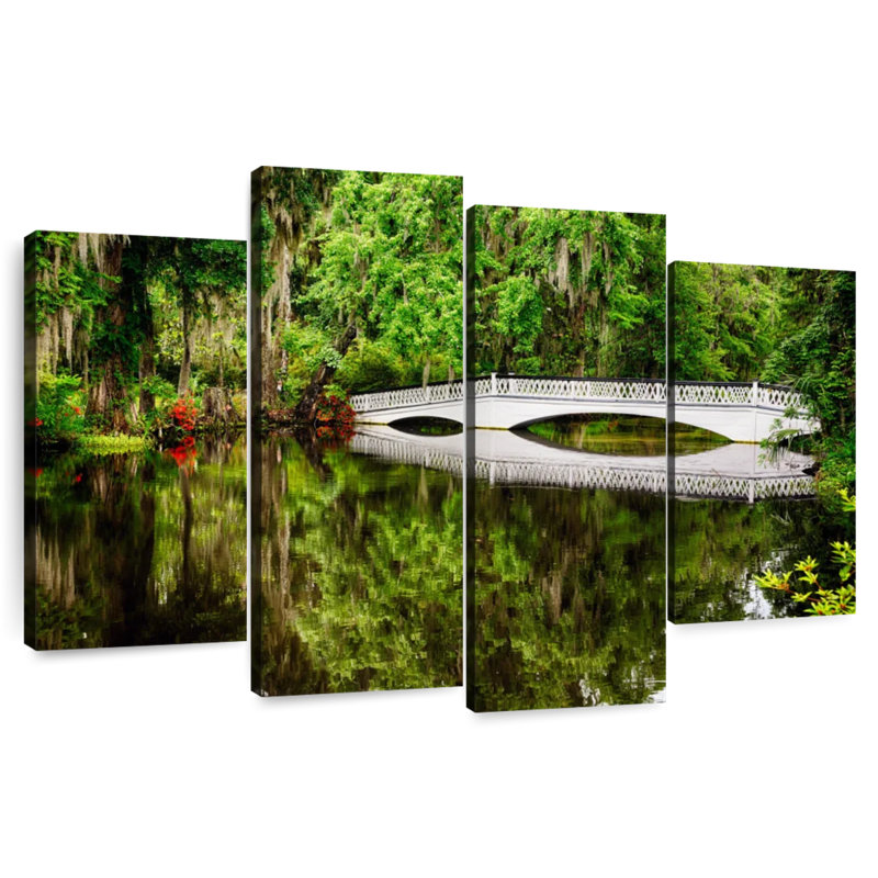 Alvord reflet d'une passerelle en bois blanc, H 27 po x l 43 po