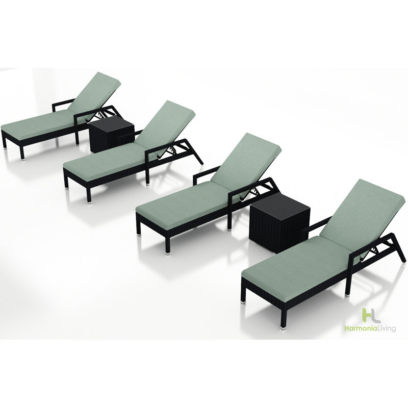 Obaid Outdoor Chaise Lounge, Coffee Bean, Canvas Henna Sunbrella® Canvas