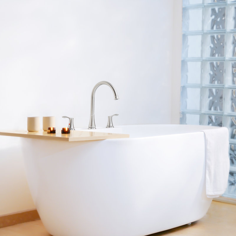 2-Handle High Arc Widespread Roman Tub Faucet, Brushed Nickel