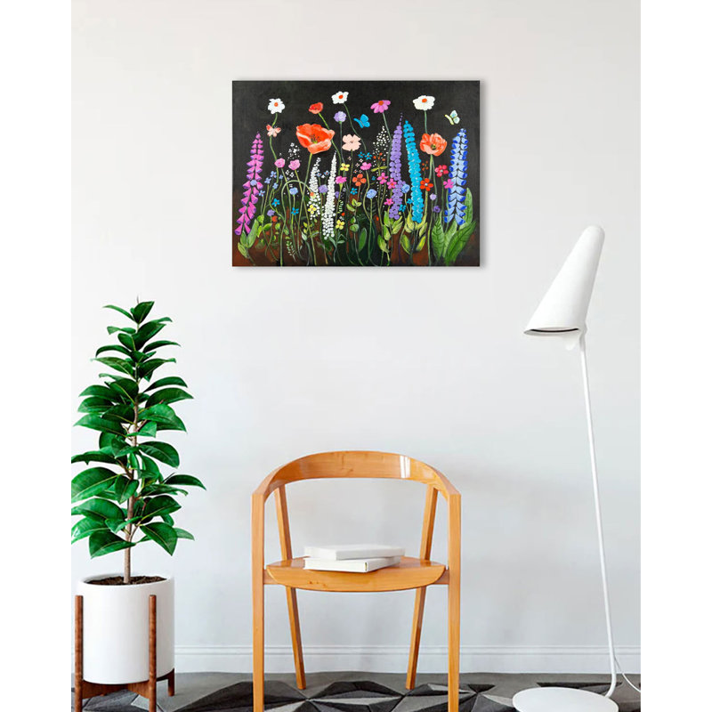 "Bold Floral" par Elizabeth Stacke, reproduction d'art sur toile tendue, H 24 po x l 32 po x P 1,5 po