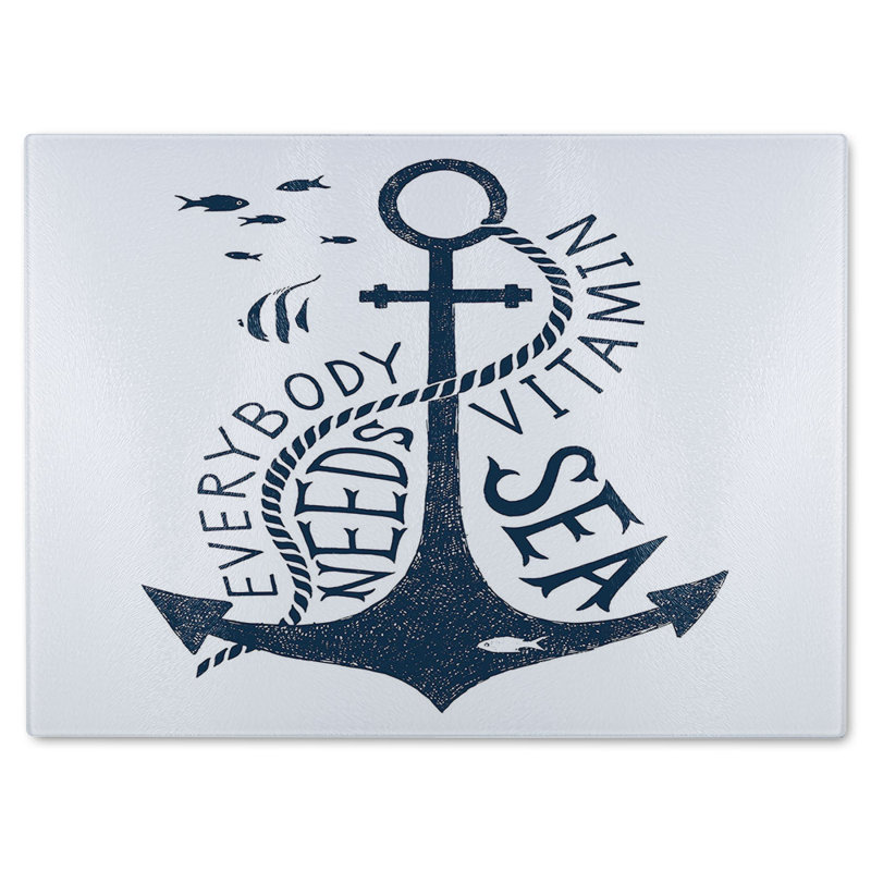 Everybody Needs Vitamin Sea Glass Chopping Board, 40cm L x 28cm W