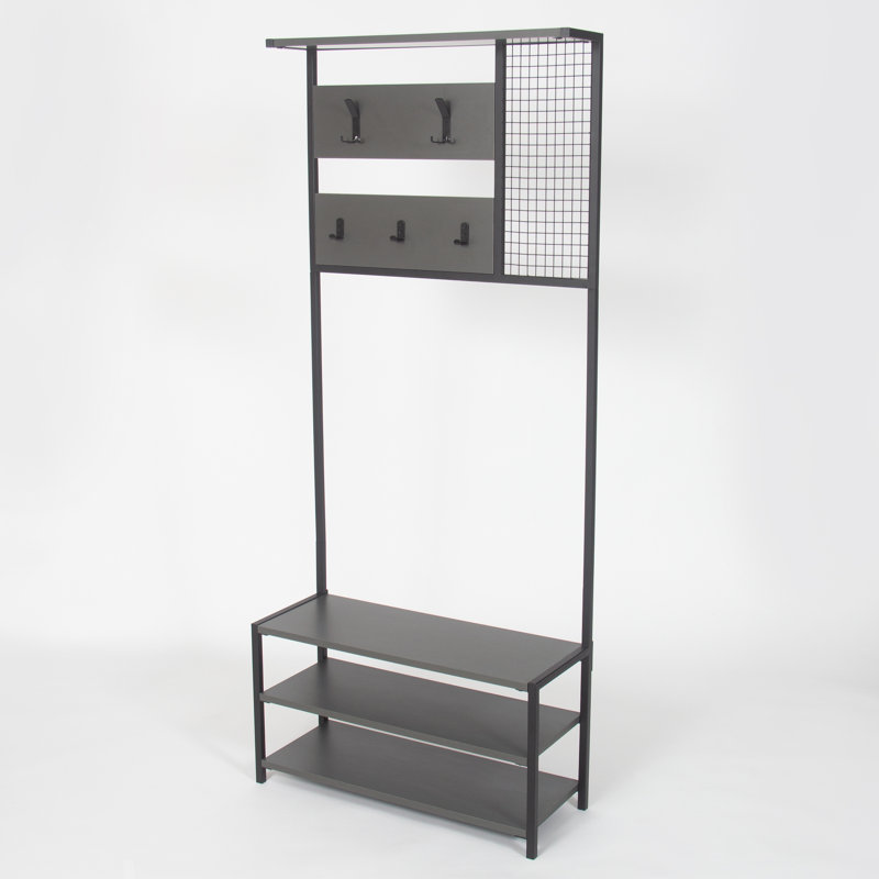 Portemanteau avec rangement pour chaussures Chantal, Anthracite