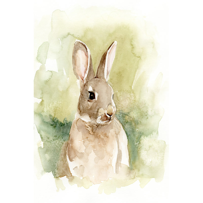 Field Bunny I - Painting, 122 cm H x 81 cm W, Wrapped Canvas