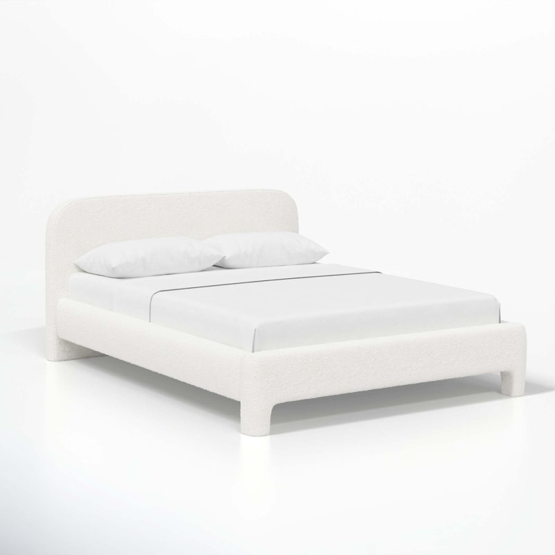 Illy Upholstered Standard Bed, Classic Snow Boucle, California King