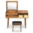 43.3" Classic Wood Makeup Vanity Set With Flip-Top Mirror And Stool, Dressing Table With Three Drawers And Storage Space