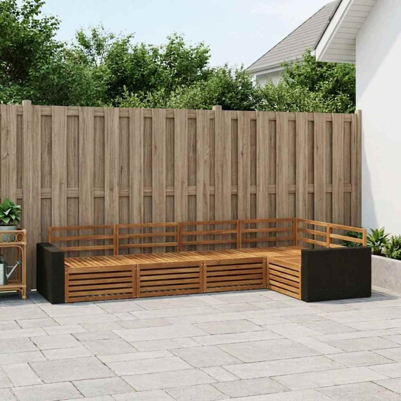 Patio Corner Sofa Set, 5, Black
