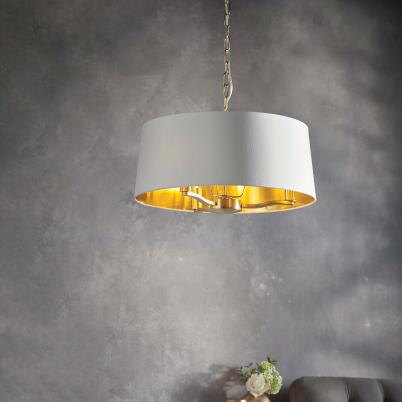 Hope 3 - Light Drum Chandelier, Brushed Gold
