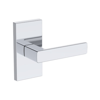 Sharpe Half Dummy Lever with Contemporary 5in Rose in Satin Nickel