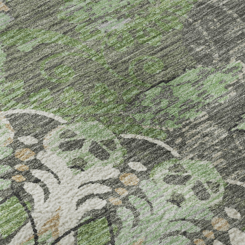 Tapis cachemire de qualité supérieure Mayfield AMF2335, Vert, 10 pi x 14 pi