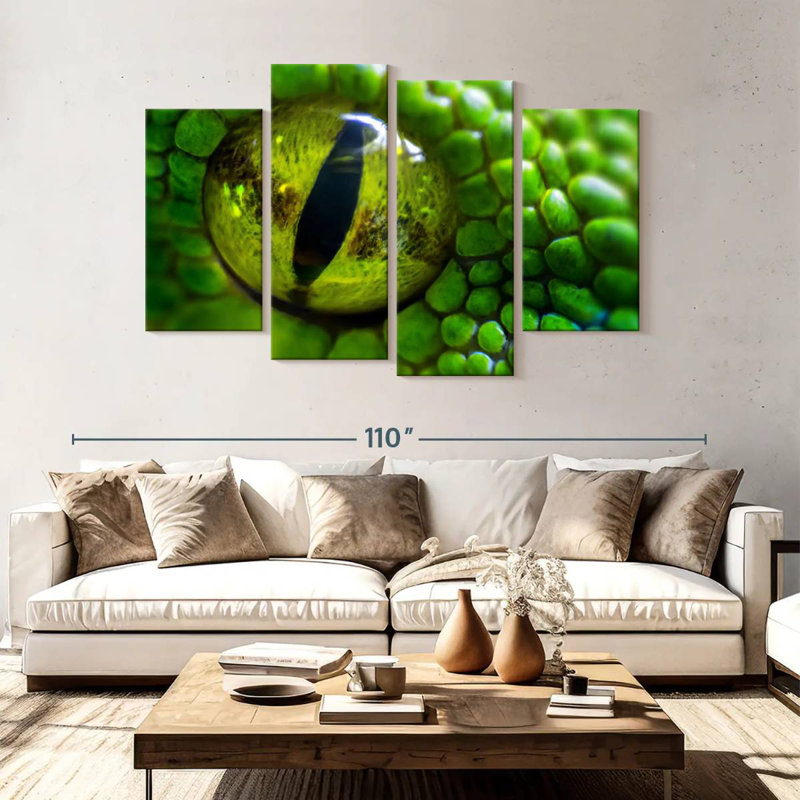 Brampt Green Python Eye, 54" H x 84" W