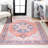 Ville Ornate Medallion Machine-Washable Terracotta/Navy Rug-978658730