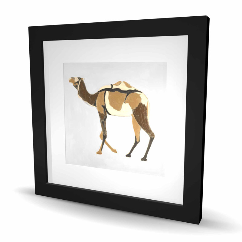 Retro dromadaire - Reproduction encadrée d'animaux bruns pour la décoration intérieure