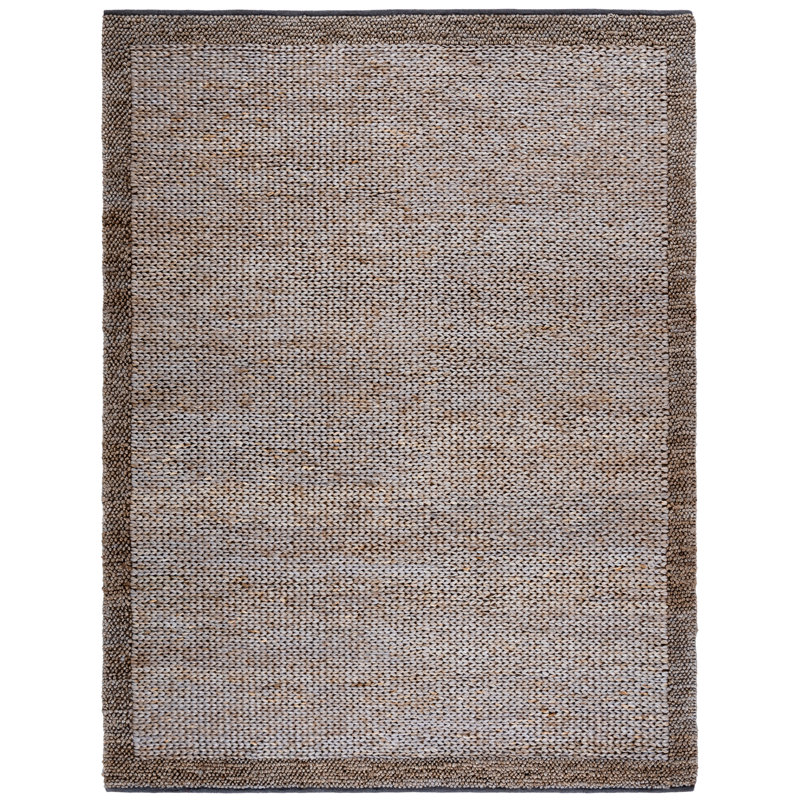 Tapis gris en fibre naturelle 954, Rectangle 8 pi x 10 pi