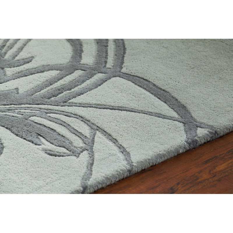 Tapis gris anthracite / gris touffeté à la main Aschera, Rectangle 7 pi 9 po x 10 pi 6 po