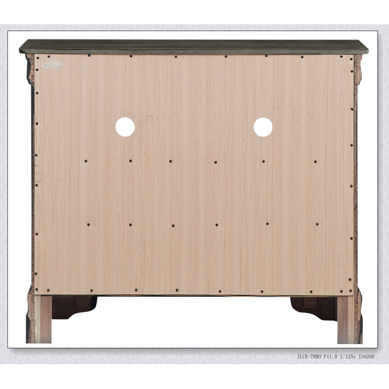 Commode multimédia Louis Phillipe G3105-TV, support stable, conception multifonctionnelle, Gris
