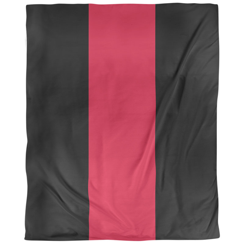  Housse de couette simple réversible, Housse de couette simple TG, Polyester brossé, Noir / Rouge