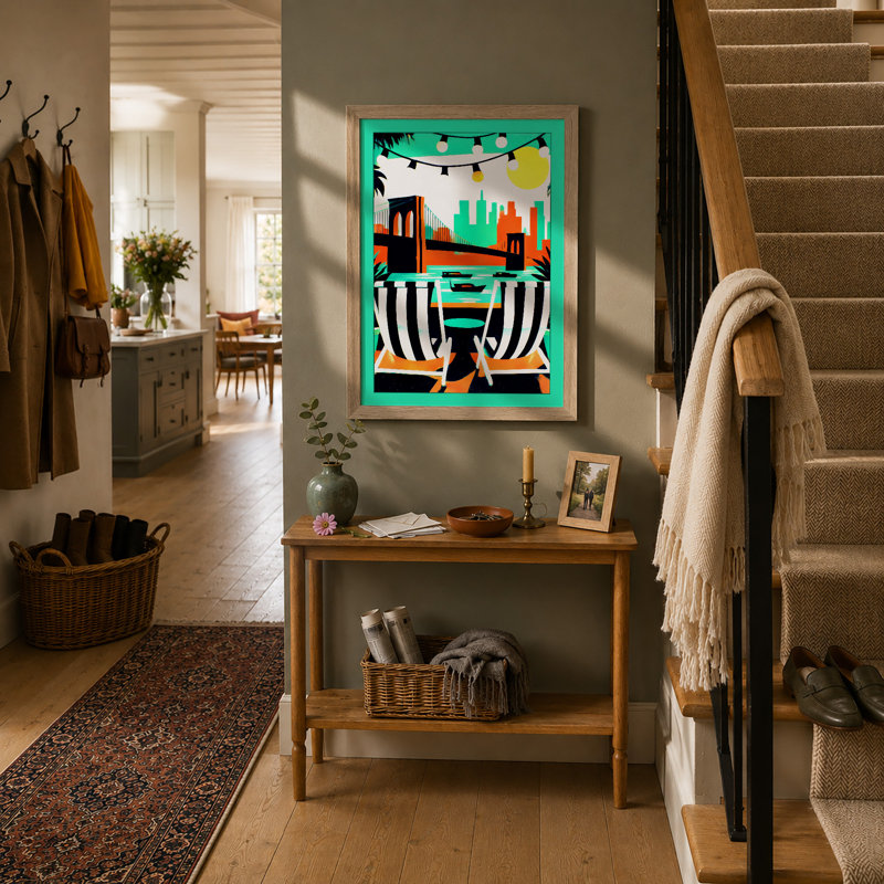 Poolside Reverie Mid-Century - Print, A3 - 42.0 x 29.7 cm, Oak