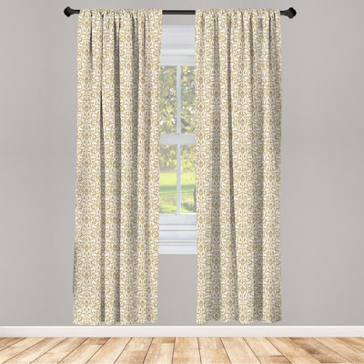 Baroque Damask Semi-Sheer Rod Pocket Curtain Panels
