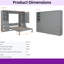 Grand lit escamotable avec 1 garde-robe, 5 tiroirs et 3 tablettes - Lit mural peu encombrant pour petits espaces, gris-1227720387