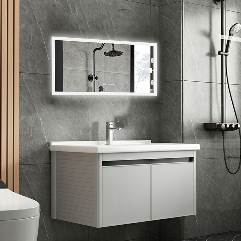 Miroir mural de salle de bain à DEL avec fonction antibuée et mémoire, H 60 po x H 28 po