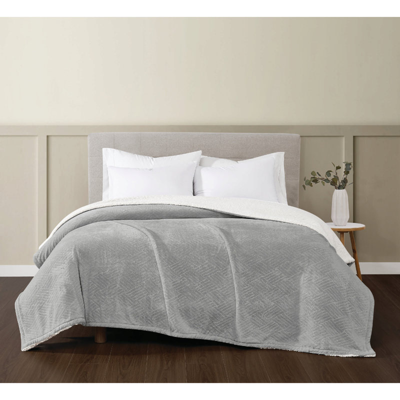 Couverture en fausse fourrure véritablement douce, Simple extra long, Gris