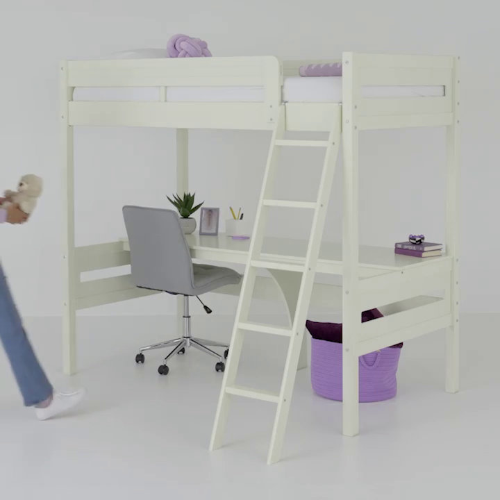 Isabelle & Max™ Everiz Twin Solid Wood Loft Bed with Built-in-Desk